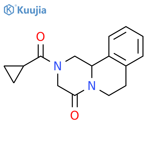 4H-Pyrazino[2,1-a]isoquinolin-4-one, 2-(cyclopropylcarbonyl)-1,2,3,6,7,11b-hexahydro- structure