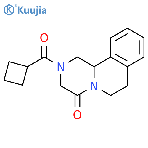 4H-Pyrazino[2,1-a]isoquinolin-4-one, 2-(cyclobutylcarbonyl)-1,2,3,6,7,11b-hexahydro- structure