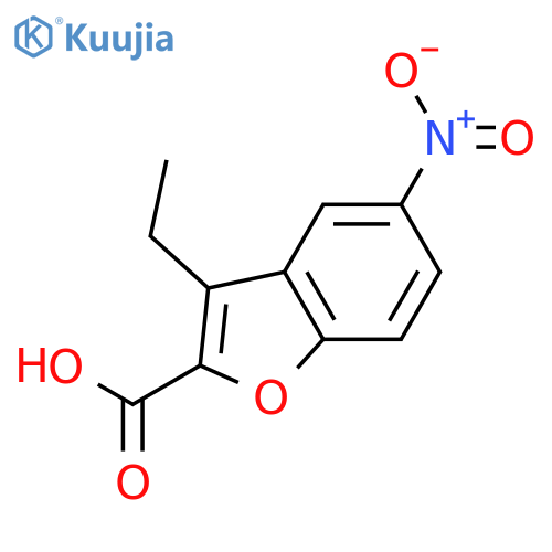2-Benzofurancarboxylic acid, 3-ethyl-5-nitro- structure