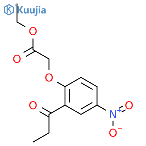 Acetic acid, [4-nitro-2-(1-oxopropyl)phenoxy]-, ethyl ester structure