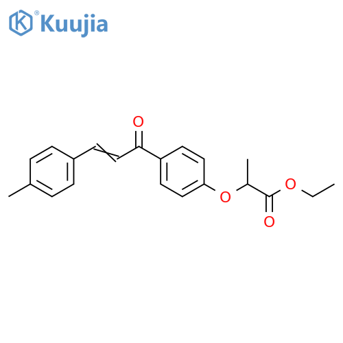 Propanoic acid, 2-[4-[3-(4-methylphenyl)-1-oxo-2-propen-1-yl]phenoxy]-, ethyl ester structure