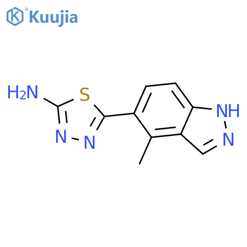 1,3,4-Thiadiazol-2-amine, 5-(4-methyl-1H-indazol-5-yl)- structure