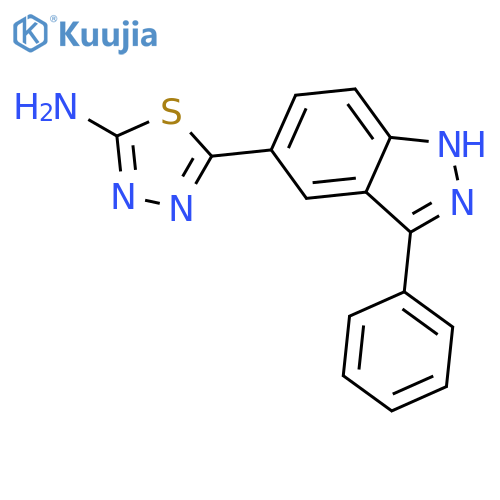 1,3,4-Thiadiazol-2-amine, 5-(3-phenyl-1H-indazol-5-yl)- structure
