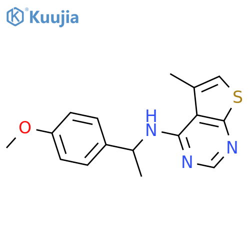 Thieno[2,3-d]pyrimidin-4-amine, N-[1-(4-methoxyphenyl)ethyl]-5-methyl- structure