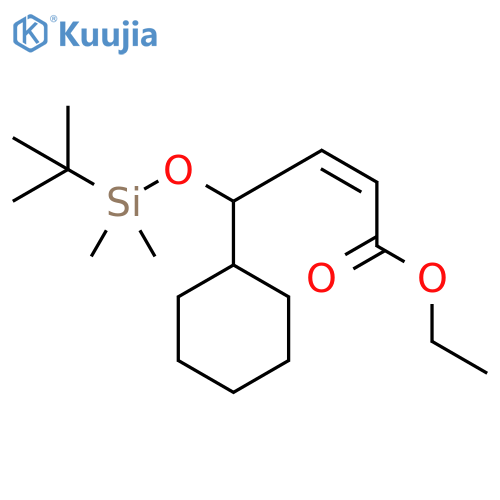 2-Butenoic acid, 4-cyclohexyl-4-[[(1,1-dimethylethyl)dimethylsilyl]oxy]-,ethyl ester, (Z)- structure