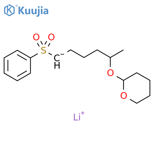 2H-Pyran, tetrahydro-2-[[1-methyl-5-(phenylsulfonyl)pentyl]oxy]-, ion(1-),lithium structure