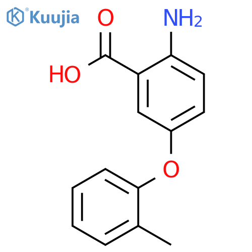 Benzoicacid, 2-amino-5-(2-methylphenoxy)- structure