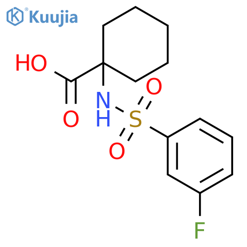 1-(3-fluorobenzenesulfonamido)cyclohexane-1-carboxylic acid structure