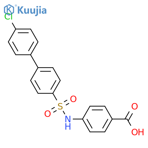 4-{4'-chloro-1,1'-biphenyl-4-sulfonamido}benzoic acid structure
