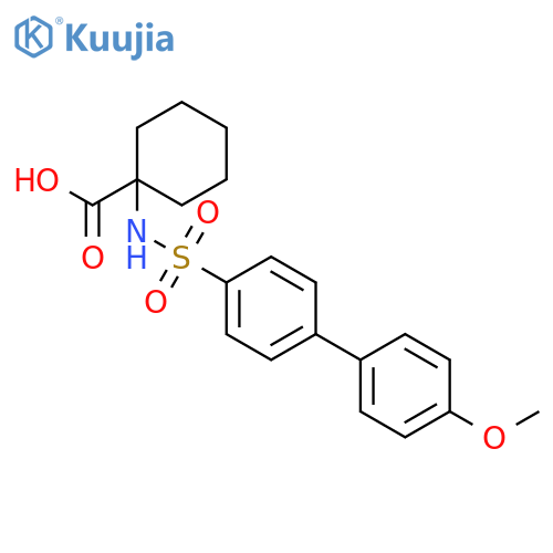 1-{4'-methoxy-1,1'-biphenyl-4-sulfonamido}cyclohexane-1-carboxylic acid structure