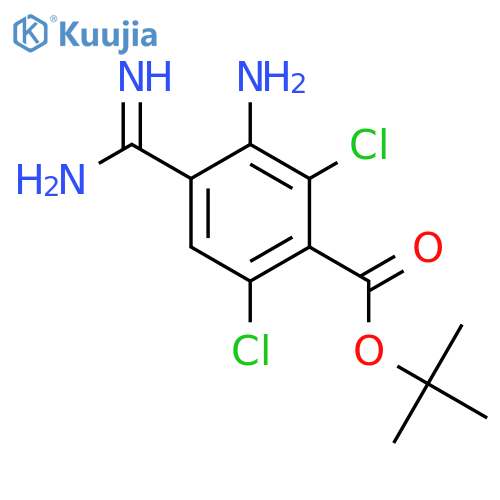 Carbamic acid,[4-(aminoiminomethyl)-2,6-dichlorophenyl]-, 1,1-dimethylethyl ester (9CI) structure