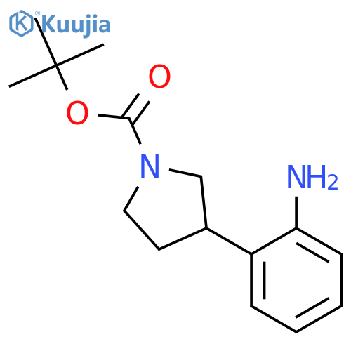 1-Pyrrolidinecarboxylicacid, 3-(2-aminophenyl)-, 1,1-dimethylethyl ester structure