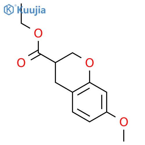 2H-1-Benzopyran-3-carboxylicacid, 3,4-dihydro-7-methoxy-, ethyl ester structure