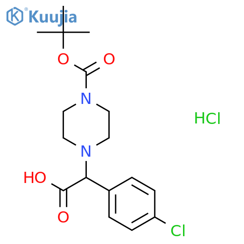2-{4-(tert-butoxy)carbonylpiperazin-1-yl}-2-(4-chlorophenyl)acetic acid structure