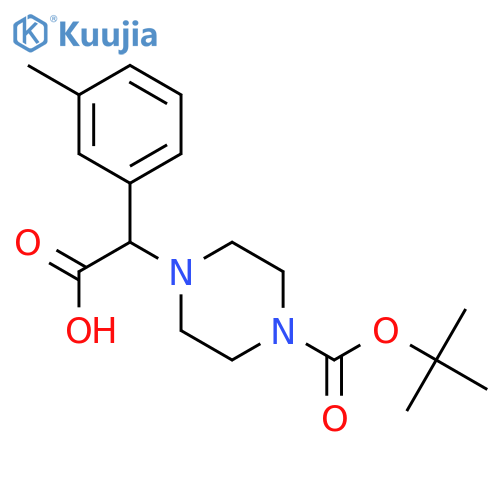 2-{4-(tert-butoxy)carbonylpiperazin-1-yl}-2-(3-methylphenyl)acetic acid structure