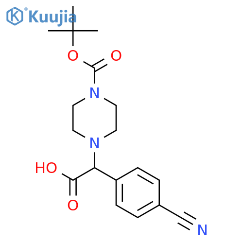 2-(4-Boc-piperazinyl)-2-(4-cyanophenyl)acetic acid structure