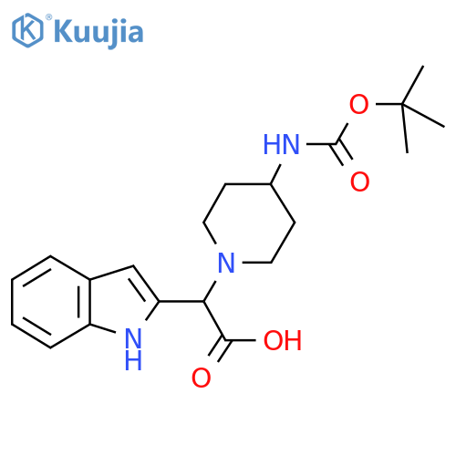 1H-Indole-2-aceticacid, a-[4-[[(1,1-dimethylethoxy)carbonyl]amino]-1-piperidinyl]- structure