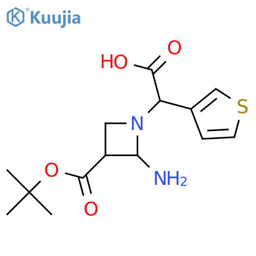 1-Azetidineacetic acid,3-[[(1,1-dimethylethoxy)carbonyl]amino]-a-3-thienyl- structure