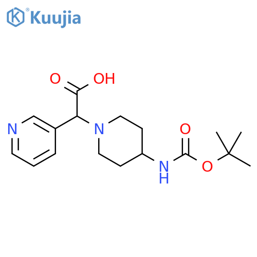 3-Pyridineacetic acid, a-[4-[[(1,1-dimethylethoxy)carbonyl]amino]-1-piperidinyl]- structure