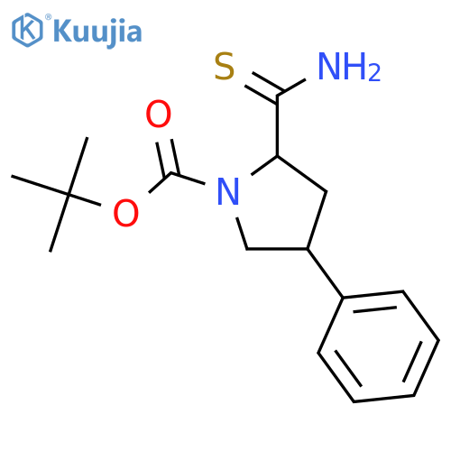 1-Pyrrolidinecarboxylicacid, 2-(aminothioxomethyl)-4-phenyl-, 1,1-dimethylethyl ester structure