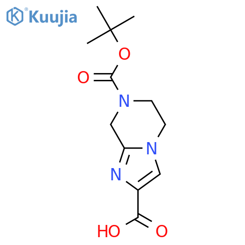 7-[(tert-butoxy)carbonyl]-5H,6H,7H,8H-imidazo[1,2-a]pyrazine-2-carboxylic acid structure