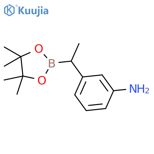 Benzenamine, 3-[1-(4,4,5,5-tetramethyl-1,3,2-dioxaborolan-2-yl)ethyl]- structure