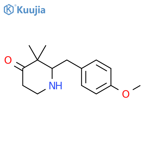 4-Piperidinone, 2-[(4-methoxyphenyl)methyl]-3,3-dimethyl- structure