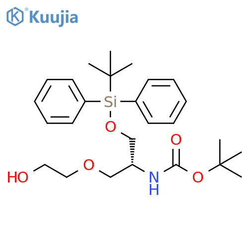Carbamic acid,[(1R)-2-[[(1,1-dimethylethyl)diphenylsilyl]oxy]-1-[(2-hydroxyethoxy)methyl]ethyl]-, 1,1-dimethylethyl ester structure
