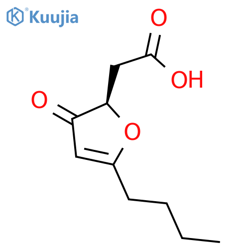 2-Furanacetic acid, 5-butyl-2,3-dihydro-3-oxo-, (2R)- structure