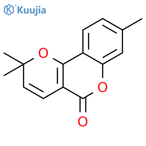 2H,5H-Pyrano[3,2-c][1]benzopyran-5-one, 2,2,8-trimethyl- structure