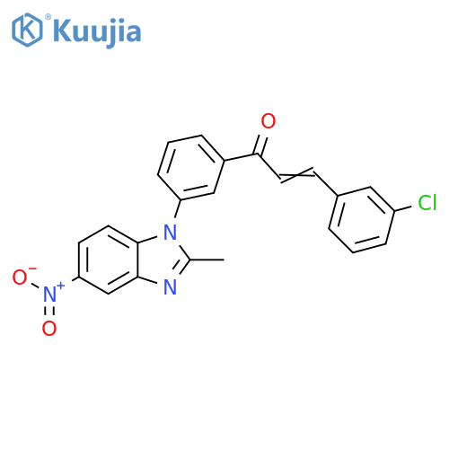 2-Propen-1-one, 3-(3-chlorophenyl)-1-[3-(2-methyl-5-nitro-1H-benzimidazol-1-yl)phenyl]- structure