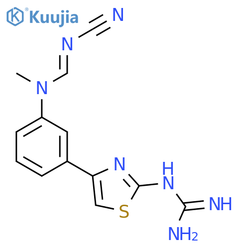 Guanidine, [4-[3-[[(cyanoimino)methyl]methylamino]phenyl]-2-thiazolyl]- structure