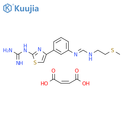 Guanidine, [4-[3-[[[[2-(methylthio)ethyl]amino]methylene]amino]phenyl]-2-thiazolyl]-, (2Z)-2-butenedioate (1:2) (9CI) structure
