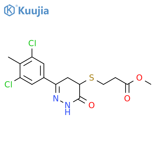 Propanoic acid,3-[[6-(3,5-dichloro-4-methylphenyl)-2,3,4,5-tetrahydro-3-oxo-4-pyridazinyl]thio]-, methyl ester structure