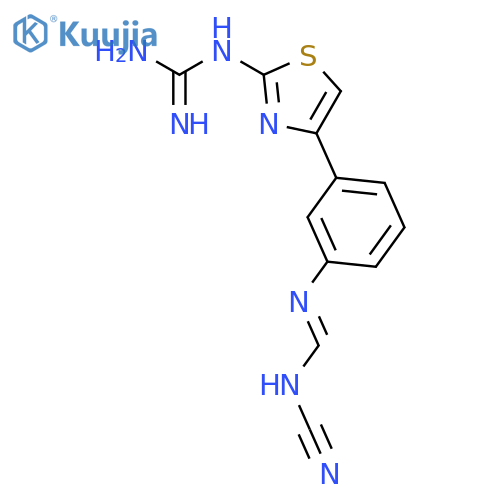 Guanidine, [4-[3-[[(cyanoamino)methylene]amino]phenyl]-2-thiazolyl]- structure