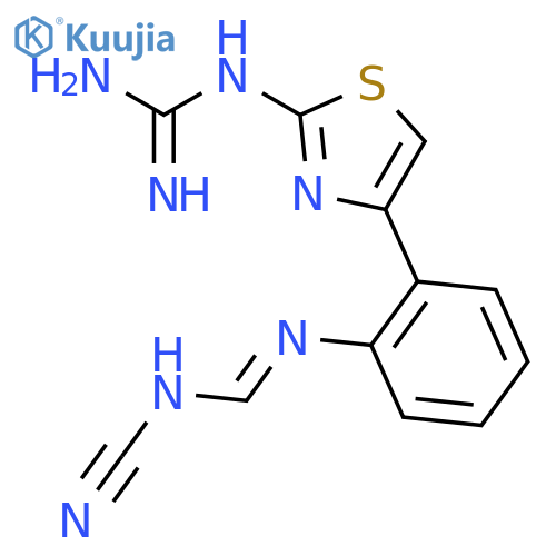 Guanidine, [4-[2-[[(cyanoamino)methylene]amino]phenyl]-2-thiazolyl]- structure
