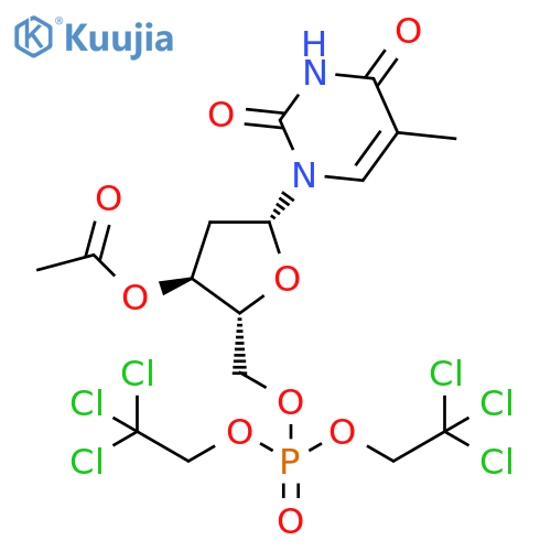5'-Thymidylic acid, bis(2,2,2-trichloroethyl) ester, 3'-acetate (9CI) structure