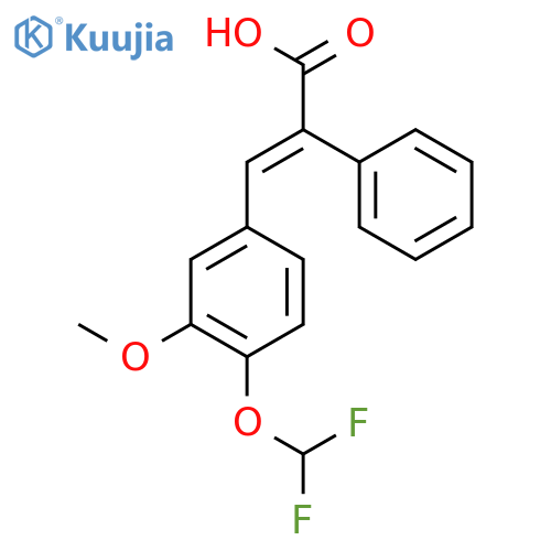 (2E)-3-[4-(Difluoromethoxy)-3-methoxyphenyl]-2-phenylprop-2-enoic acid structure