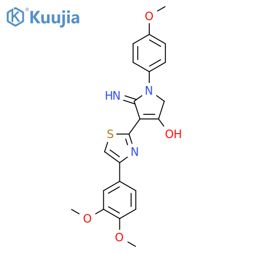 5-Amino-4-(4-(3,4-dimethoxyphenyl)thiazol-2-yl)-1-(4-methoxyphenyl)-1,2-dihydro-3H-pyrrol-3-one structure