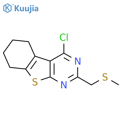 <br>4-chloro-2-[(methylthio)methyl]-5,6,7,8-tetrahydro[1]benzothieno[2,3-d]pyri midine structure