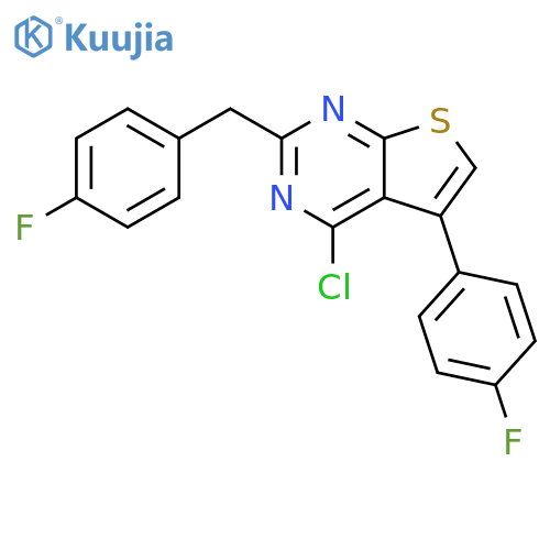 4-chloro-5-(4-fluorophenyl)-2-(4-fluorophenyl)methylthieno2,3-dpyrimidine structure