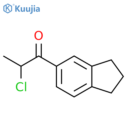2-chloro-1-(2,3-dihydro-1H-inden-5-yl)propan-1-one structure
