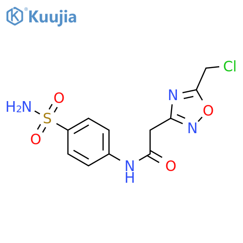 2-(5-(chloromethyl)-1,2,4-oxadiazol-3-yl)-N-(4-sulfamoylphenyl)acetamide structure