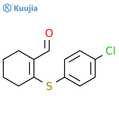 2-(4-chlorophenyl)sulfanylcyclohex-1-ene-1-carbaldehyde structure