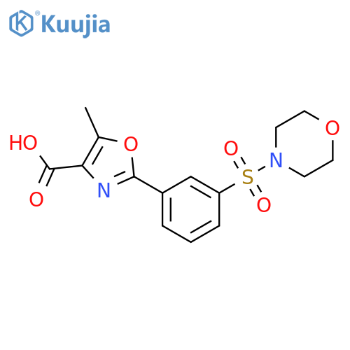 4-Oxazolecarboxylic acid, 5-methyl-2-[3-(4-morpholinylsulfonyl)phenyl]- structure