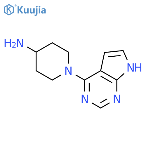 4-PiperidinaMine, 1-(7H-pyrrolo[2,3-d]pyriMidin-4-yl)- structure