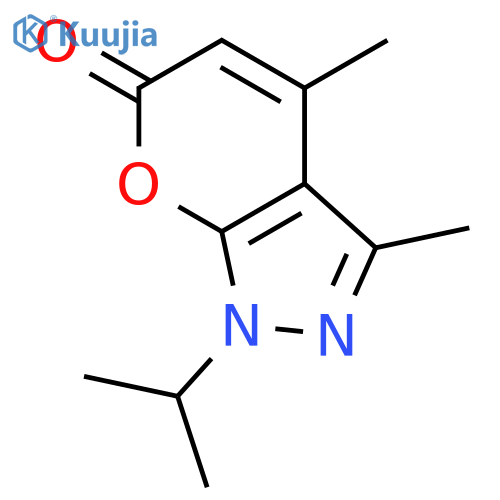 Pyrano[2,3-c]pyrazol-6(1H)-one, 3,4-dimethyl-1-(1-methylethyl)- structure