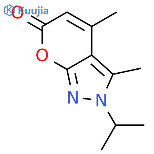 Pyrano[2,3-c]pyrazol-6(2H)-one, 3,4-dimethyl-2-(1-methylethyl)- structure