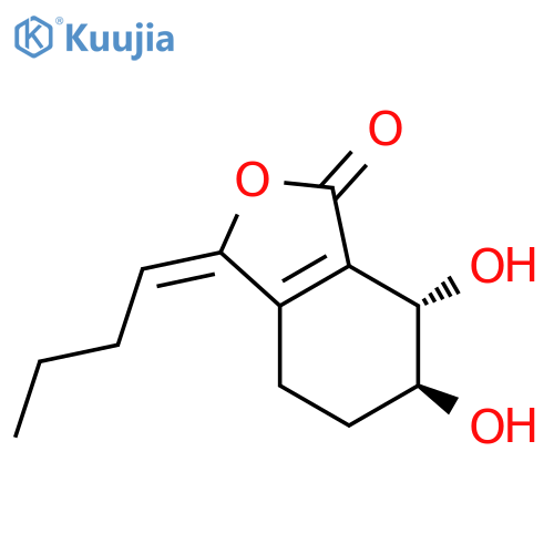 1(3H)-Isobenzofuranone,3-butylidene-4,5,6,7-tetrahydro-6,7-dihydroxy-, (3Z,6R,7R)-rel- structure