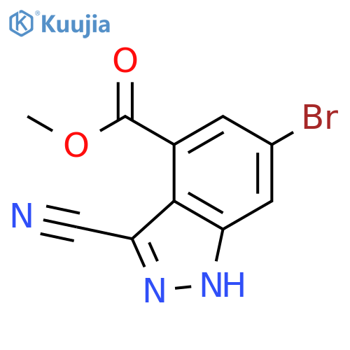 Methyl 6-bromo-3-cyano-1H-indazole-4-carboxylate structure